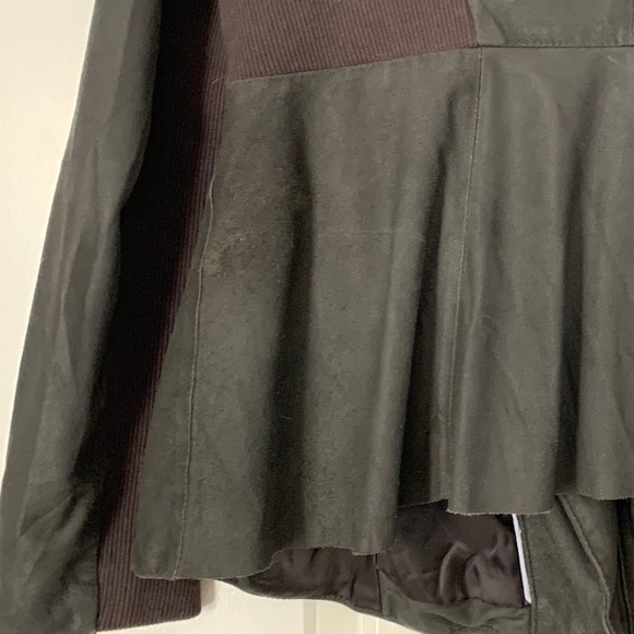 ❤️Elie Tahari Lambskin Leather Grey Drape Jacket - Picture 7 of 7